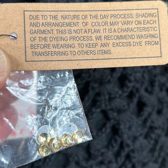 Free People NWT Black Sheer Embroidered Crochet Back Tie Tank Top Size XS - Picture 13 of 13